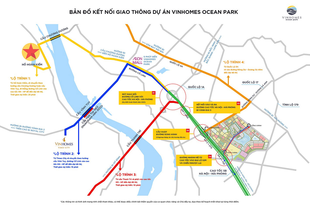 Bản đồ kết nối giao thông Vinhomes Ocean Park
